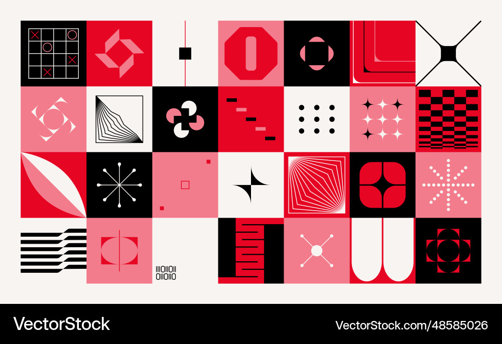 Geometric brutalist pattern abstract minimal Vector Image