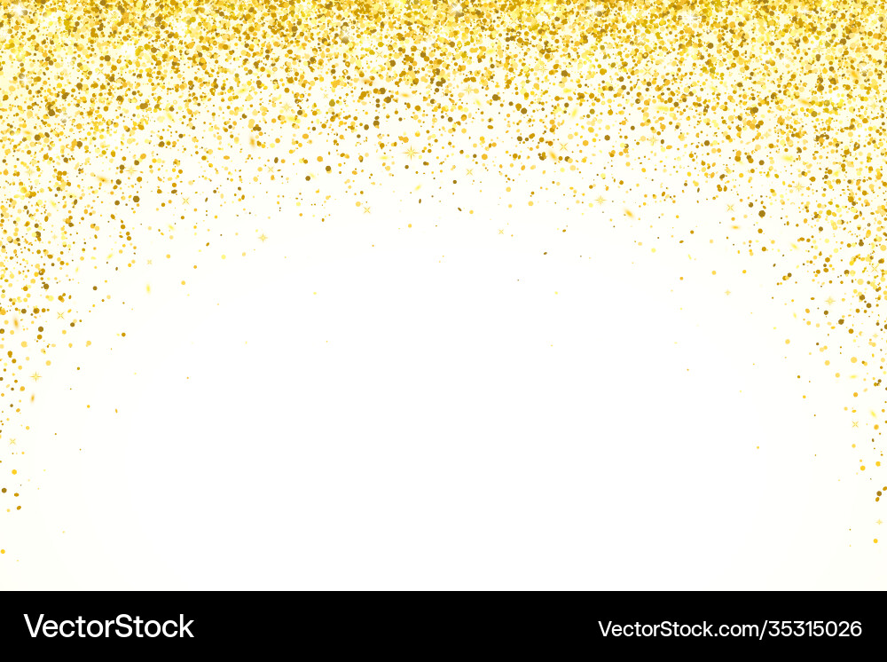 Gold falling particles arch shape on white Gold falling particles arch shape on white Vector Image