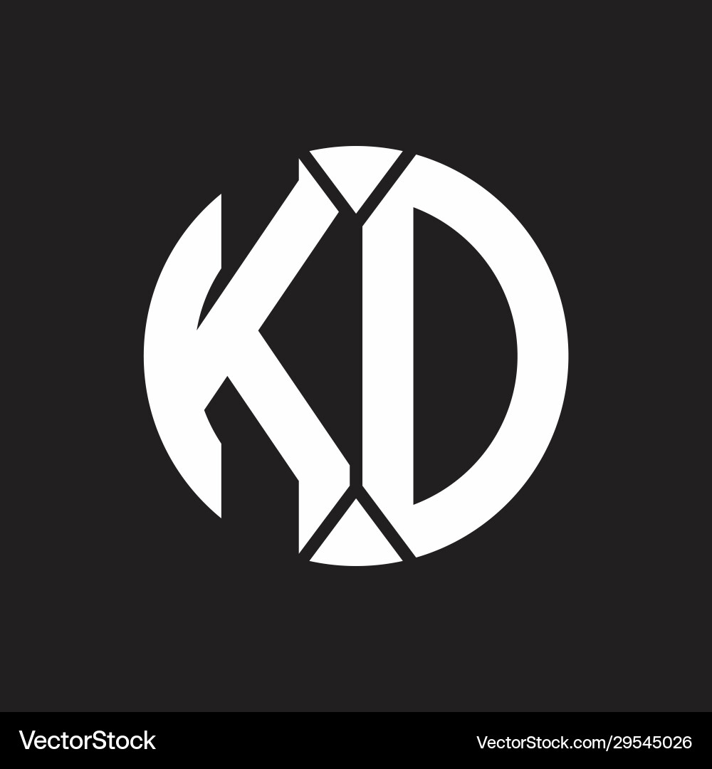Kd logo monogram with piece circle ribbon style – Royalty-Free Vector |  VectorStock, image size:1000x1080