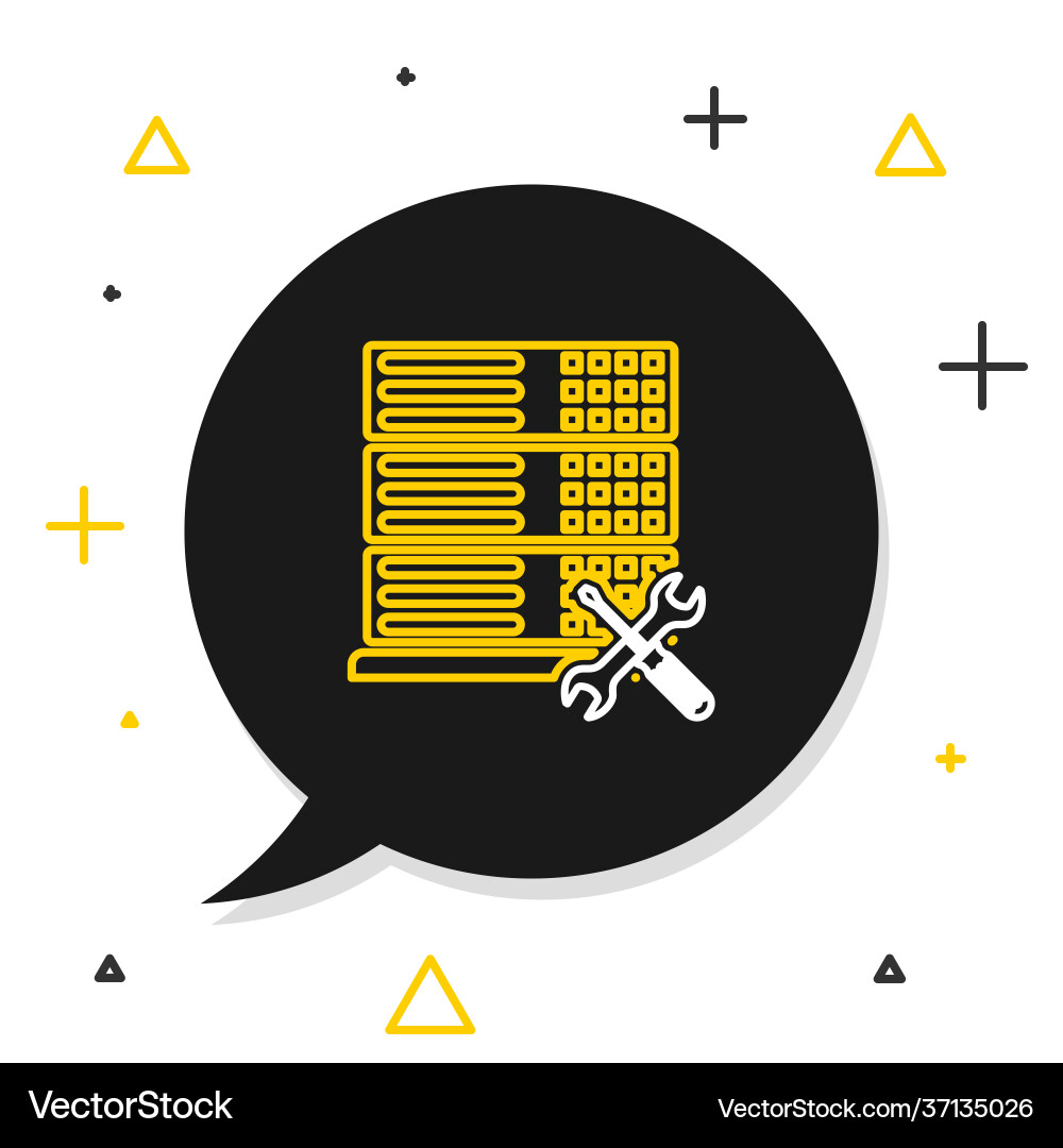 Line database server with screwdriver and wrench vector image