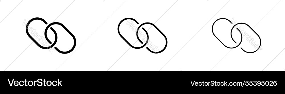 Link icons in three different stroke lines Vector Image