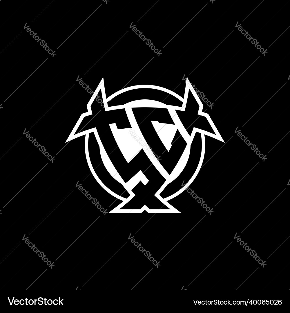 Sc logo monogram triangle shield and circle shape Vector Image