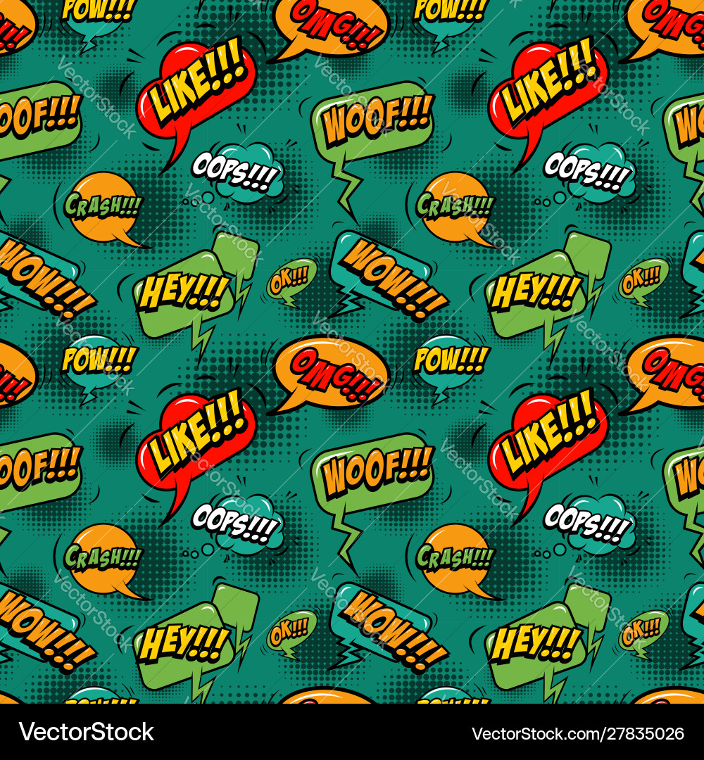 Seamless pattern with comic style speech clouds Seamless pattern with comic style speech clouds vector image