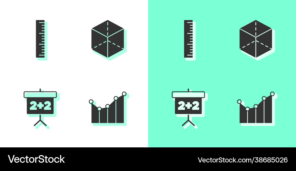 Set graph schedule chart diagram ruler Vector Image