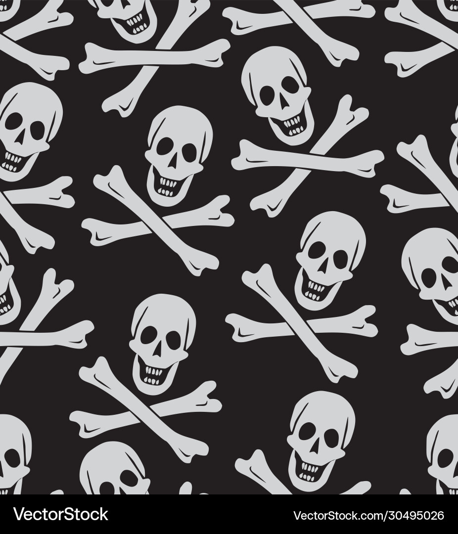 Skull and Crossed Bones Pattern Vector Image
