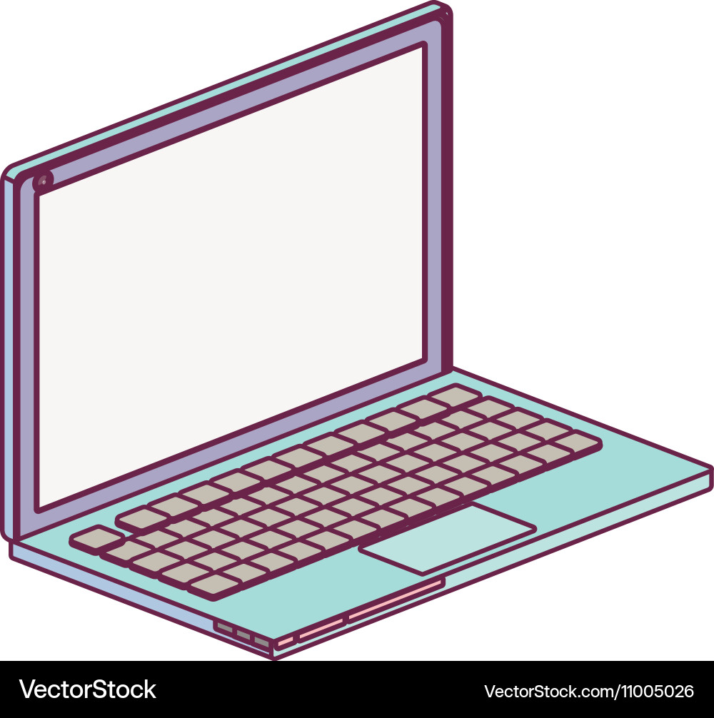 Tech laptop screen with keyboard minimalist Vector Image