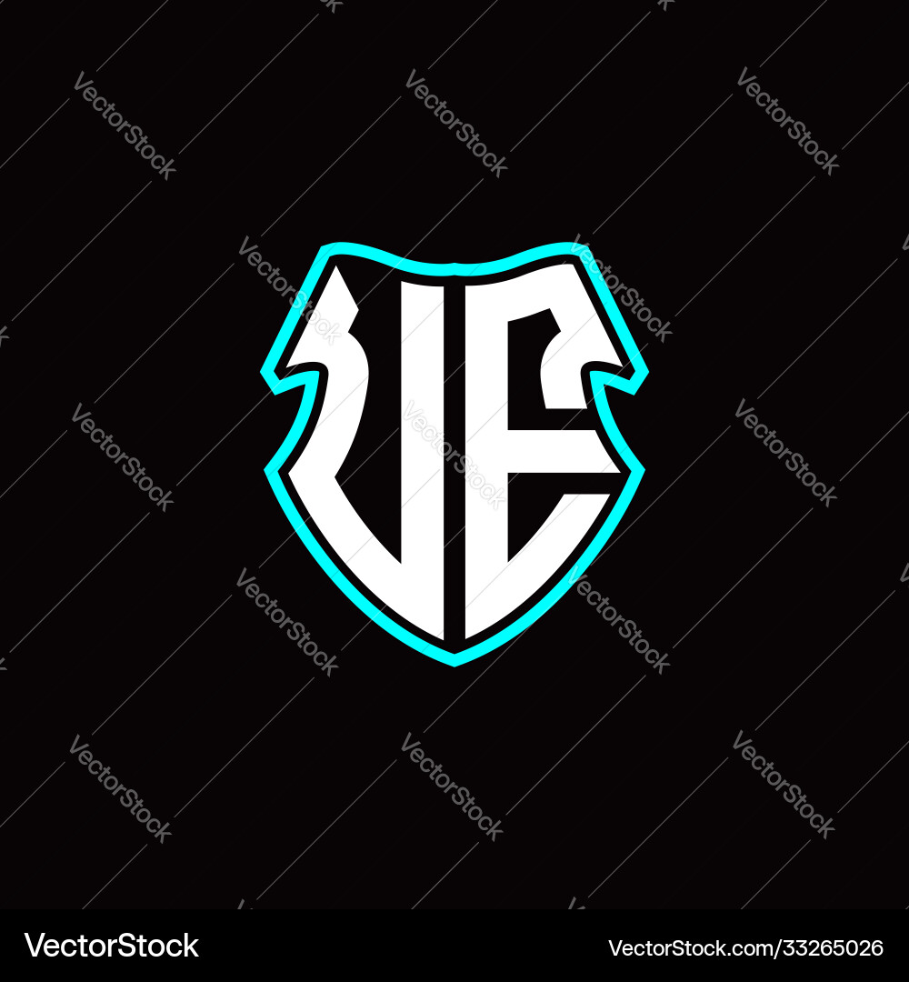 U e initial logo design with a shield shape U e initial logo design with a shield shape Vector Image