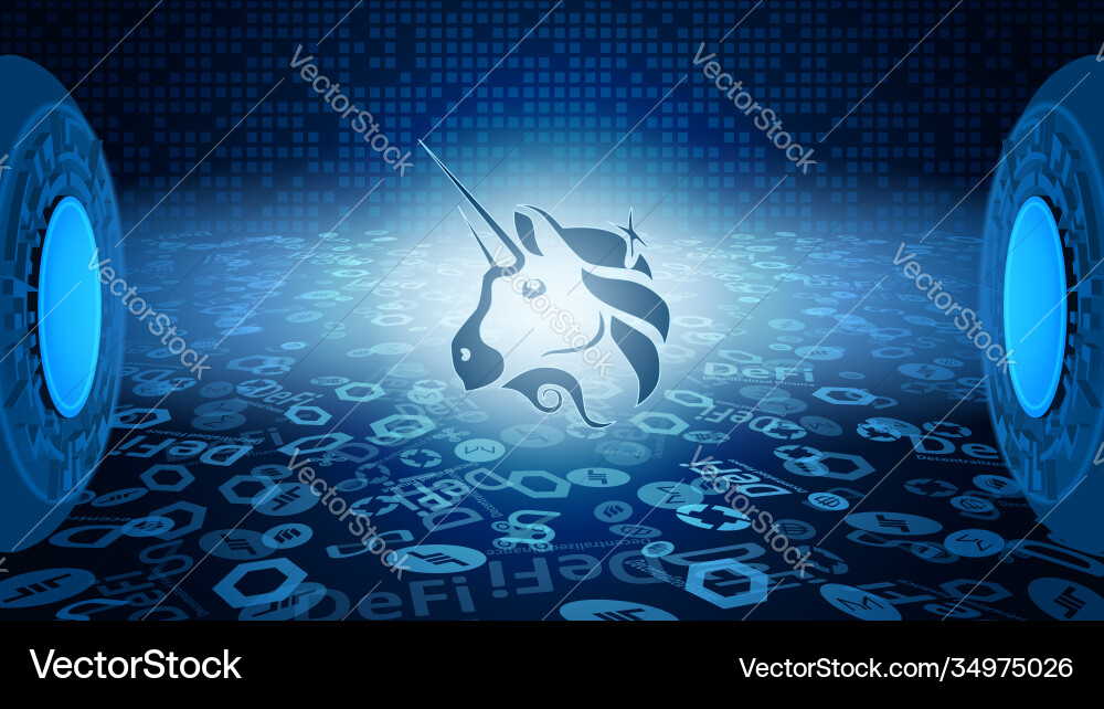 Uniswap uni token symbol defi system Uniswap uni token symbol defi system vector image
