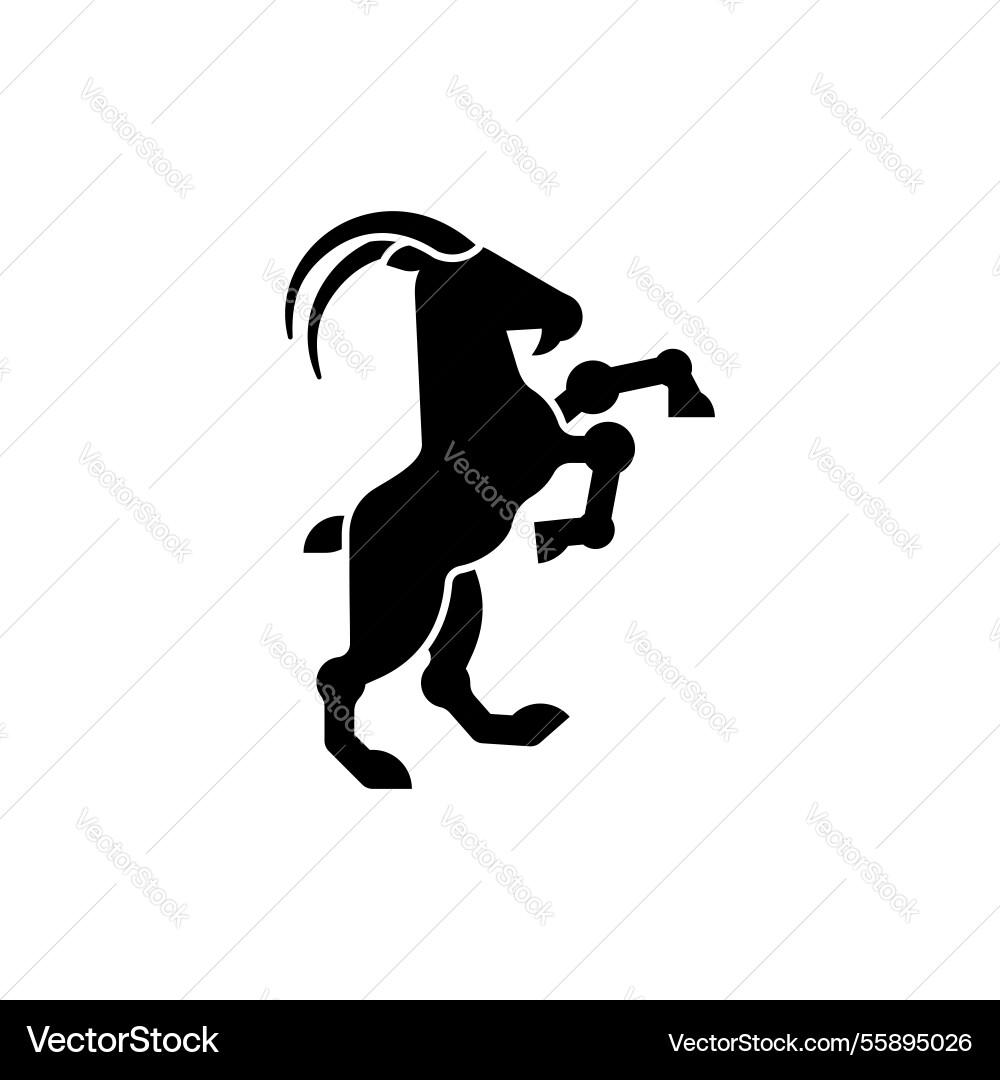 Ziegen heraldische Tiersilhouette fantastische Bestie Ziegen heraldische Tiersilhouette fantastische Bestie vektorbild