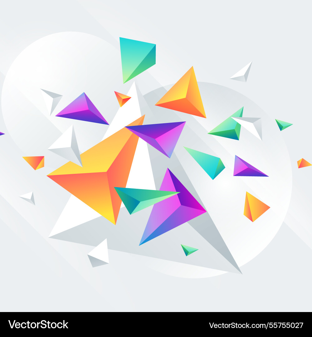 Abstract background with 3d triangles vector image