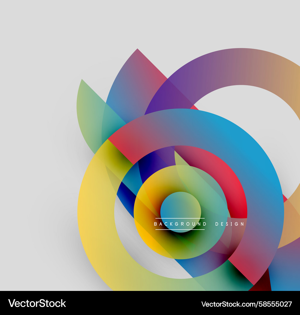 Abstract colorful circles overlap creating Vector Image