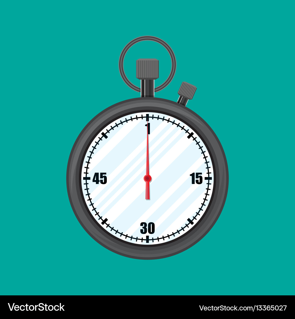 Analog chronometer timer counter stopwatch vector image