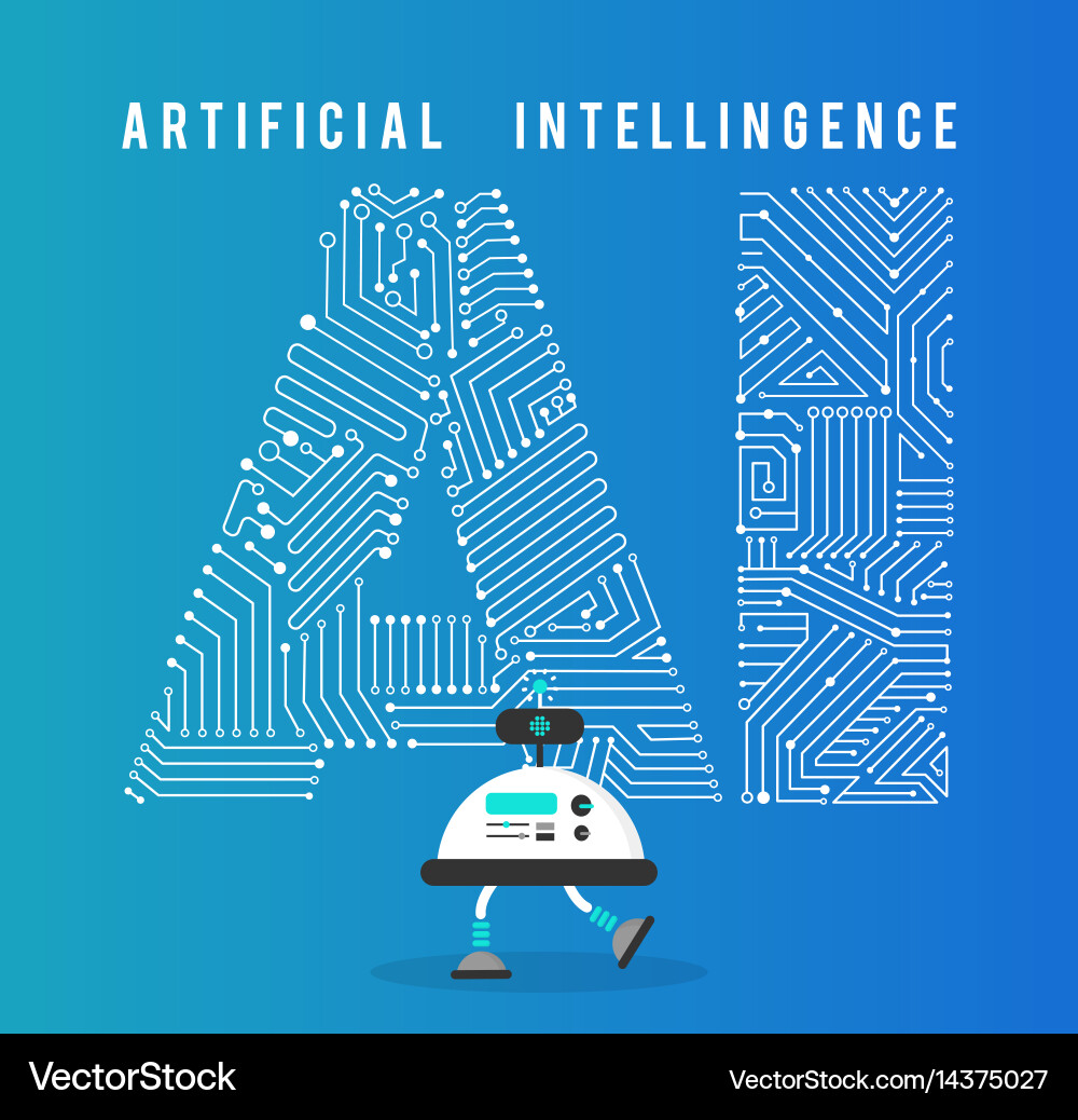 Artificial Intelligence Robot Concept vector image