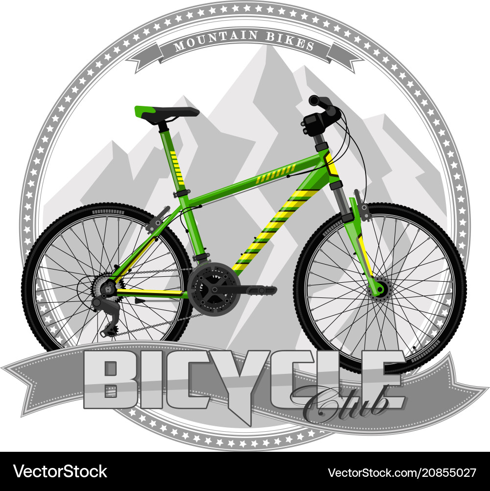 Bicycle of a certain type on symbolic background Vector Image