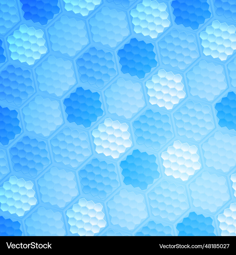 Blue abstract hexagonal texture background vector image