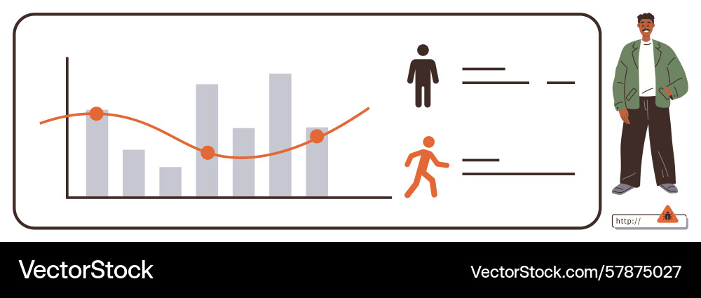 Data visualization with charts user profiles Data visualization with charts user profiles vector image