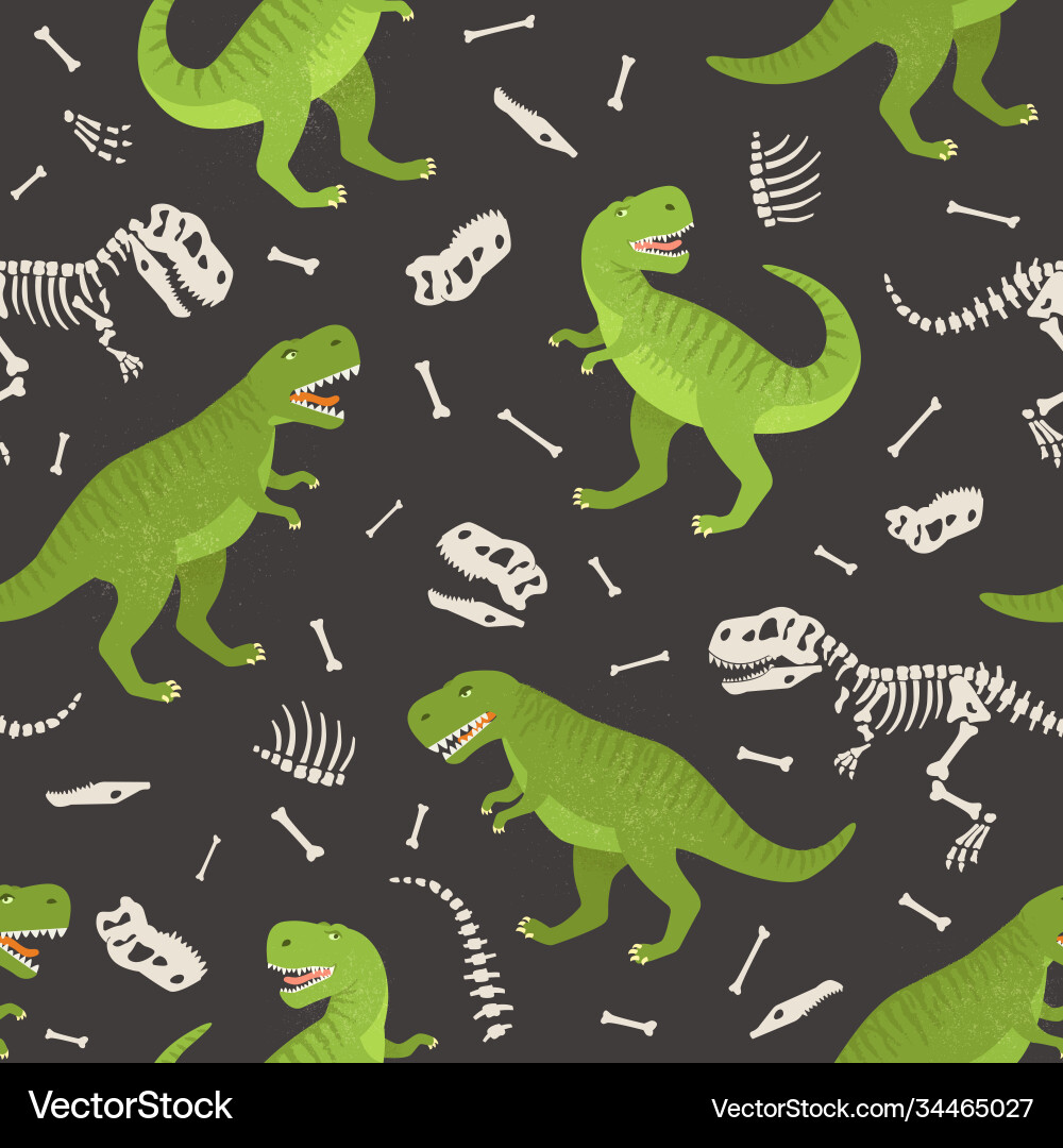 Dinosaurier Skelett nahtlose Grung Muster Dinosaurier Skelett nahtlose Grung Muster vektorbild