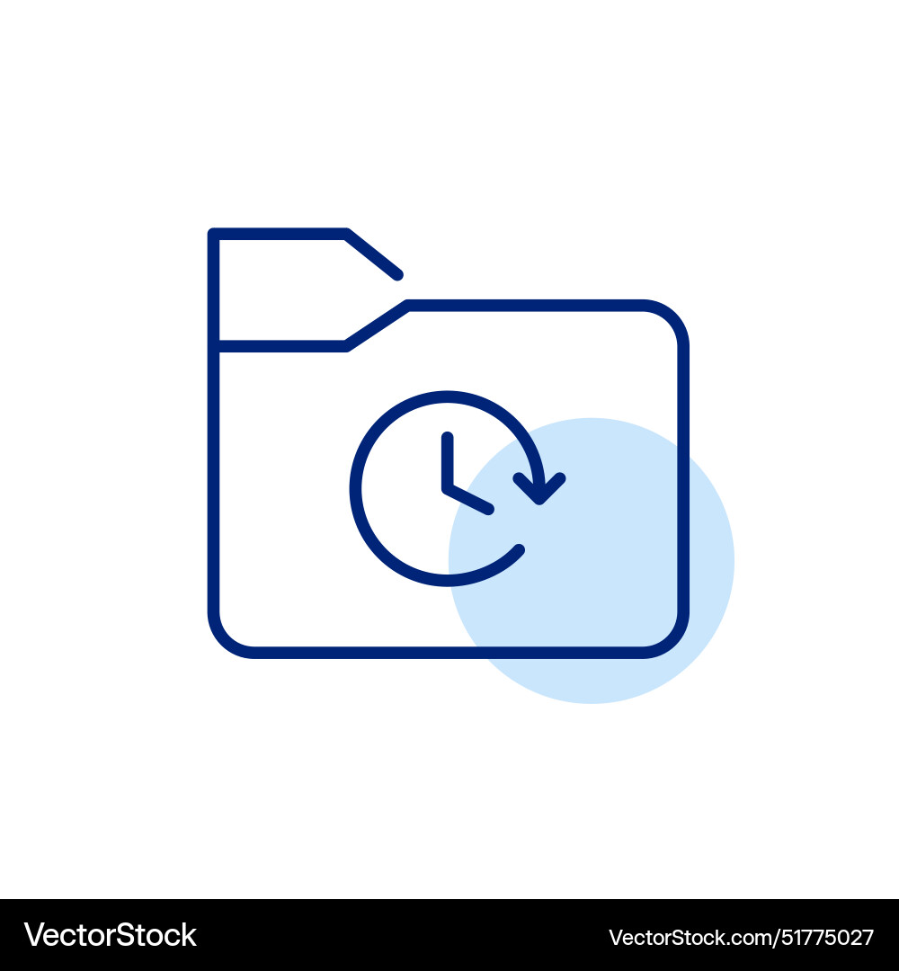 File folder and clock scheduled backup File folder and clock scheduled backup vector image