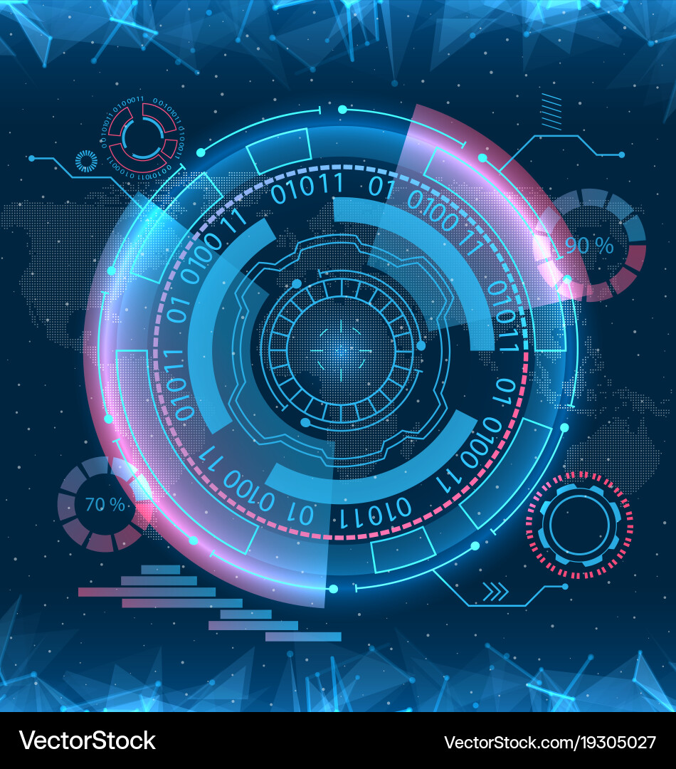 Futuristic HUD Interface Tech Display vector image