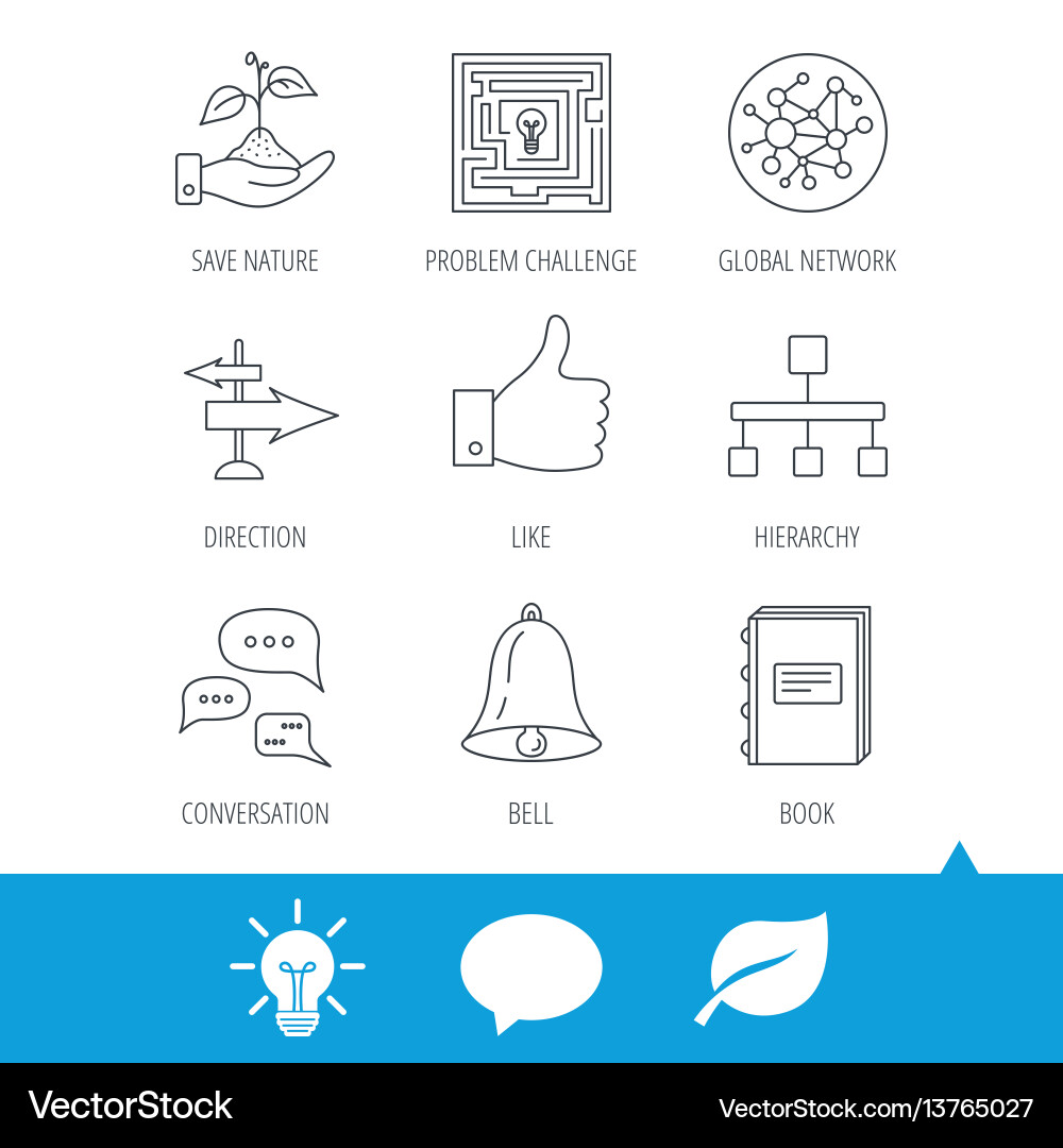 Global network like and conversation icons Vector Image