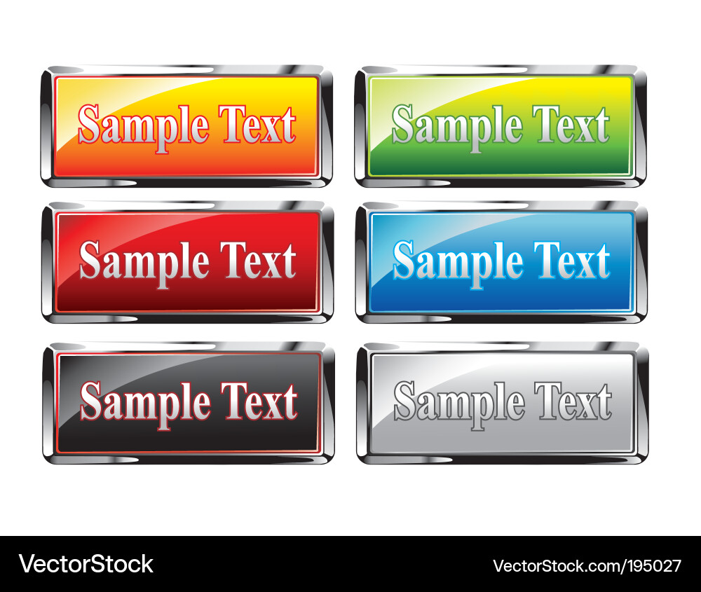 Glossy Button Set vector image