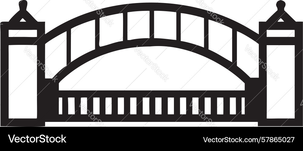 Grand arch bridge with columns icon design Vector Image