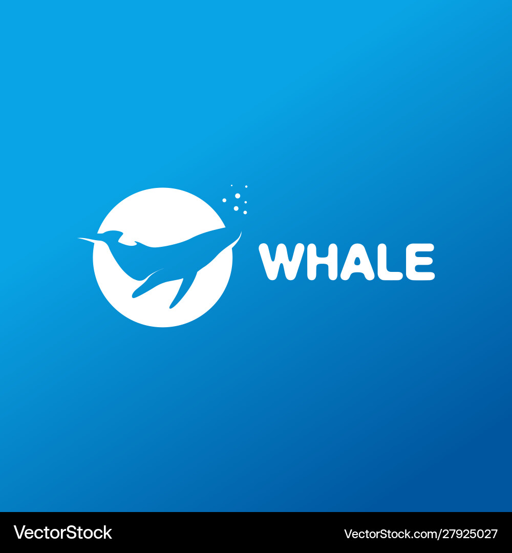 Isolated whale in a circle logo ocean Vector Image