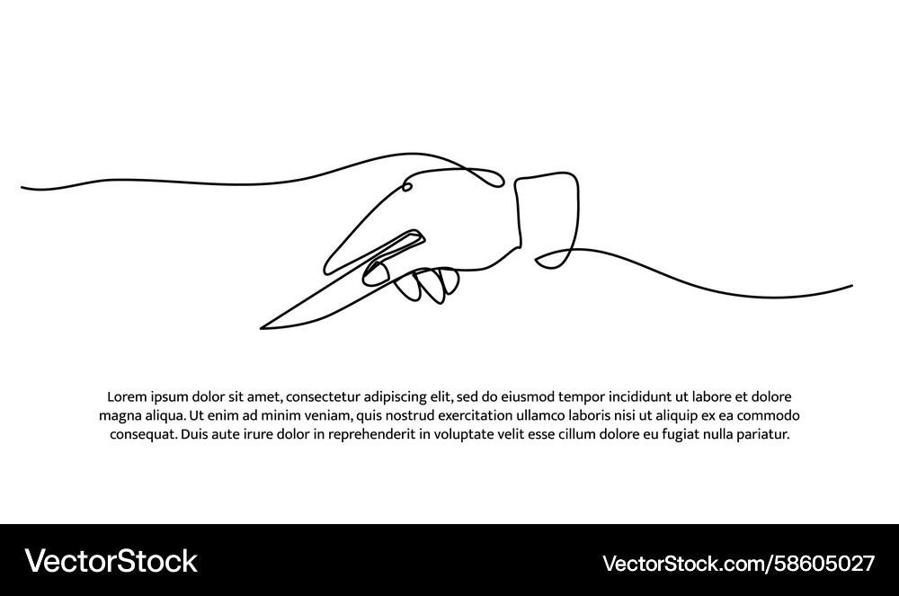 One line of cut using a knife abstract minimal Vector Image