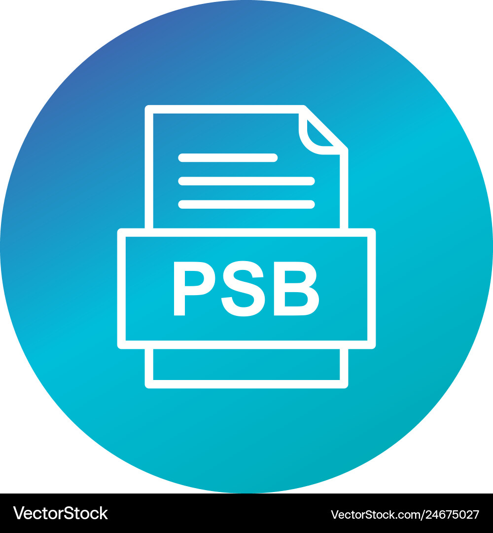 Psb file document icon Vector Image