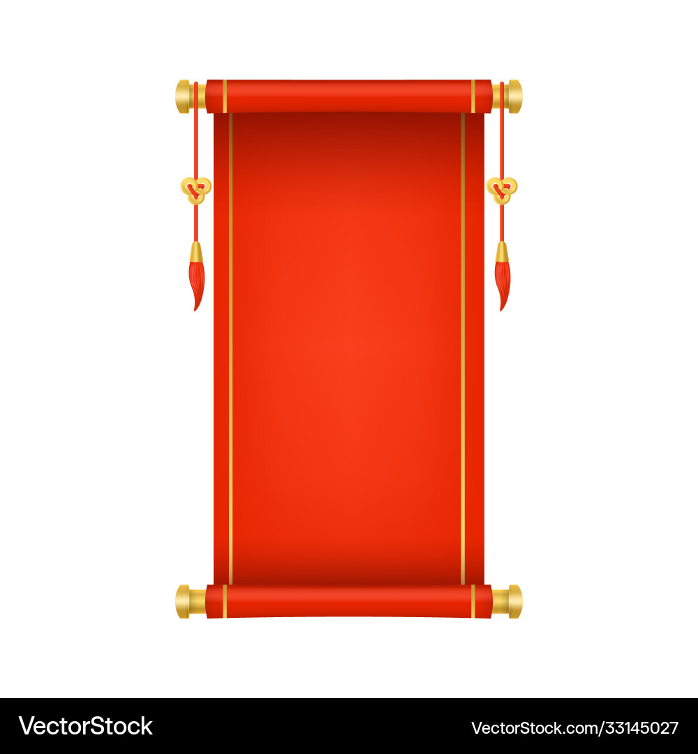 Red Chinese Scroll - 3D Render vector image