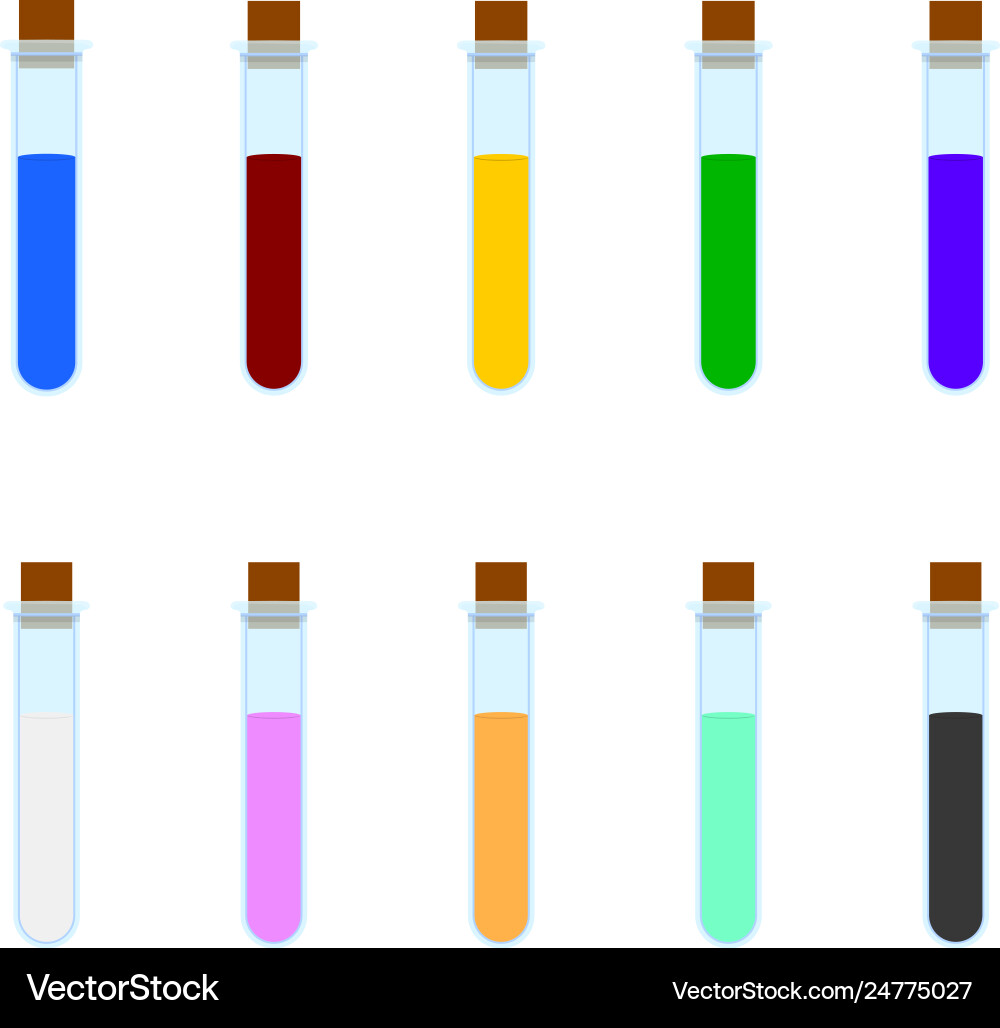 Set colored cartoon magic elixir flask Set colored cartoon magic elixir flask Vector Image