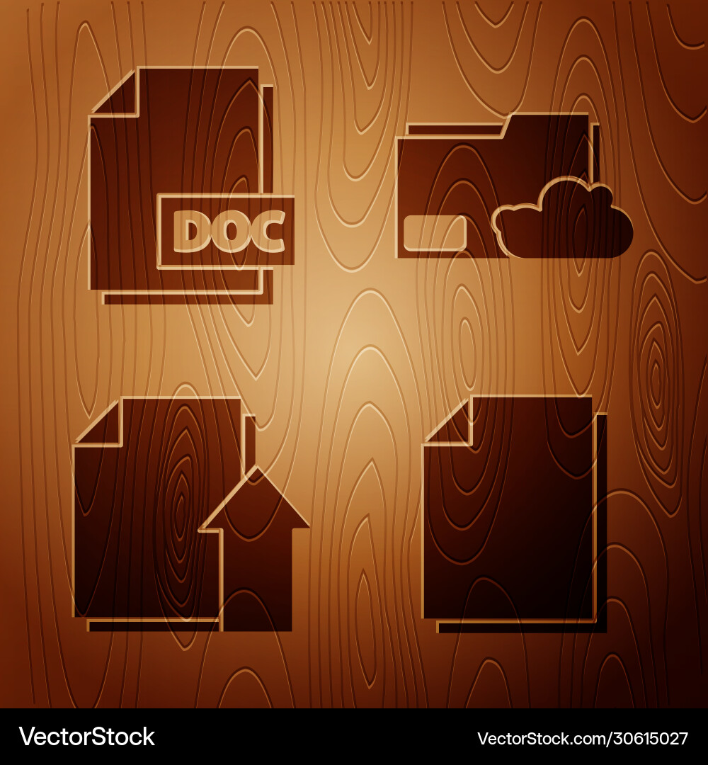 Set document doc file upload Set document doc file upload vector image