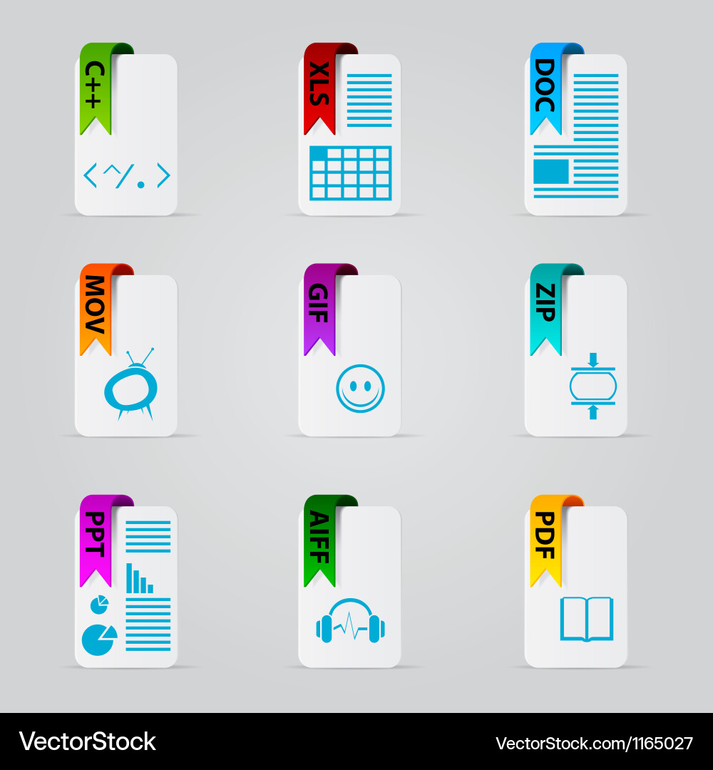 Set of file extension Vector Image