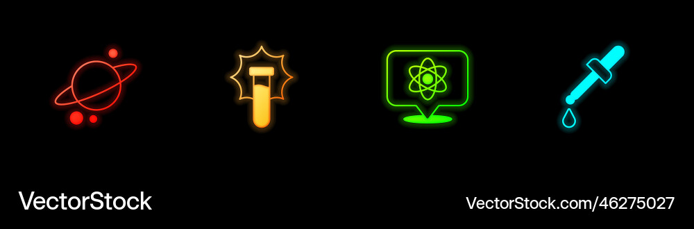 Set planet saturn explosion in the flask atom Set planet saturn explosion in the flask atom vector image