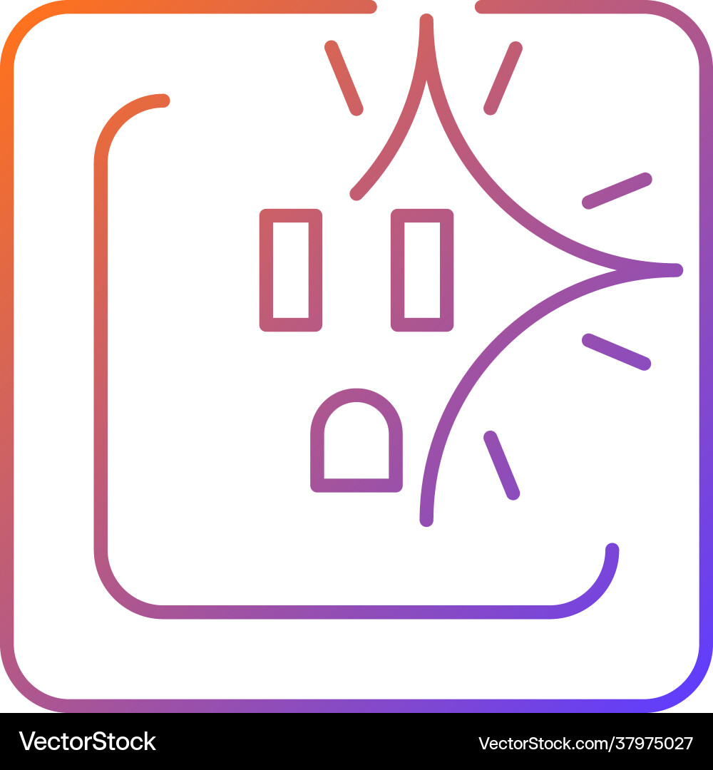 Sparking outlet gradient linear icon Sparking outlet gradient linear icon vector image