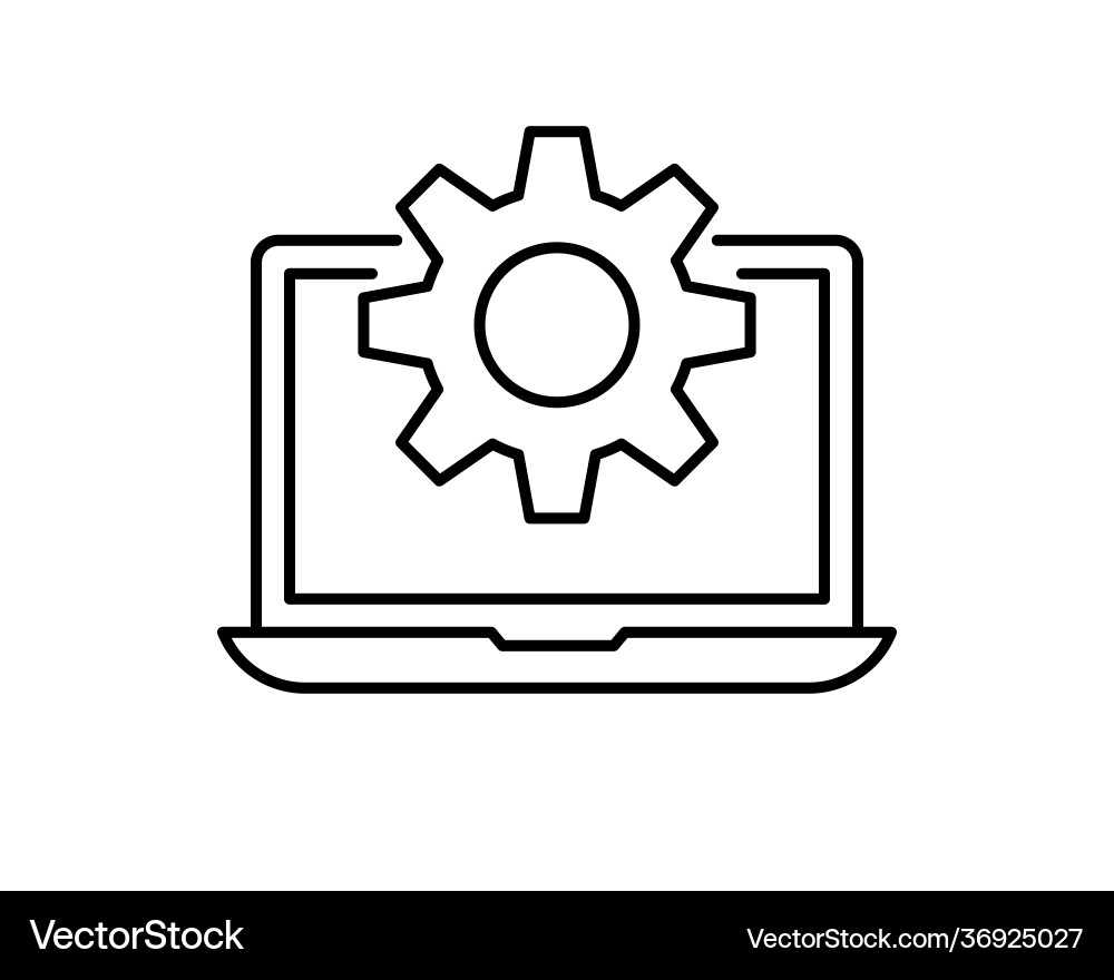 Technical support icon computer service gears Technical support icon computer service gears vector image