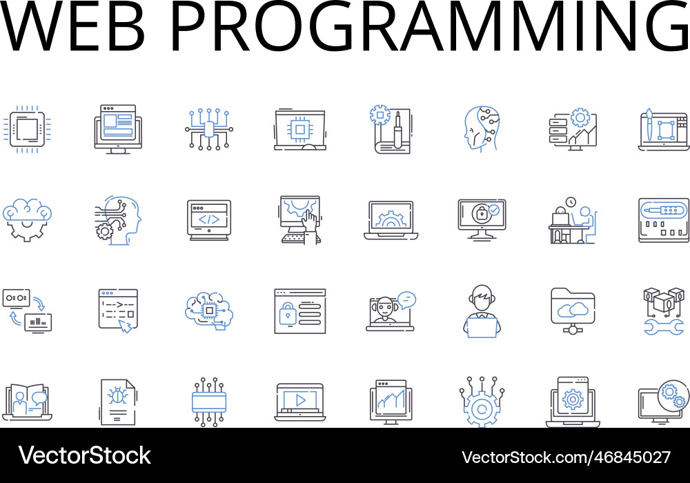 Web-Programmierzeile Icons Sammlung mobile Web-Programmierzeile Icons Sammlung mobile Vektorbild