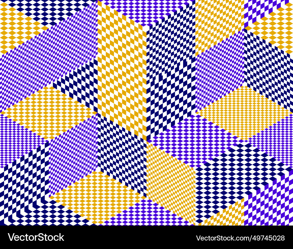 3d cubes seamless pattern background rhombuses Vector Image