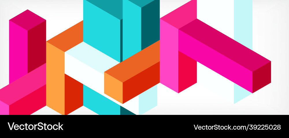 Abstract background 3d cubes cubic elements Vector Image