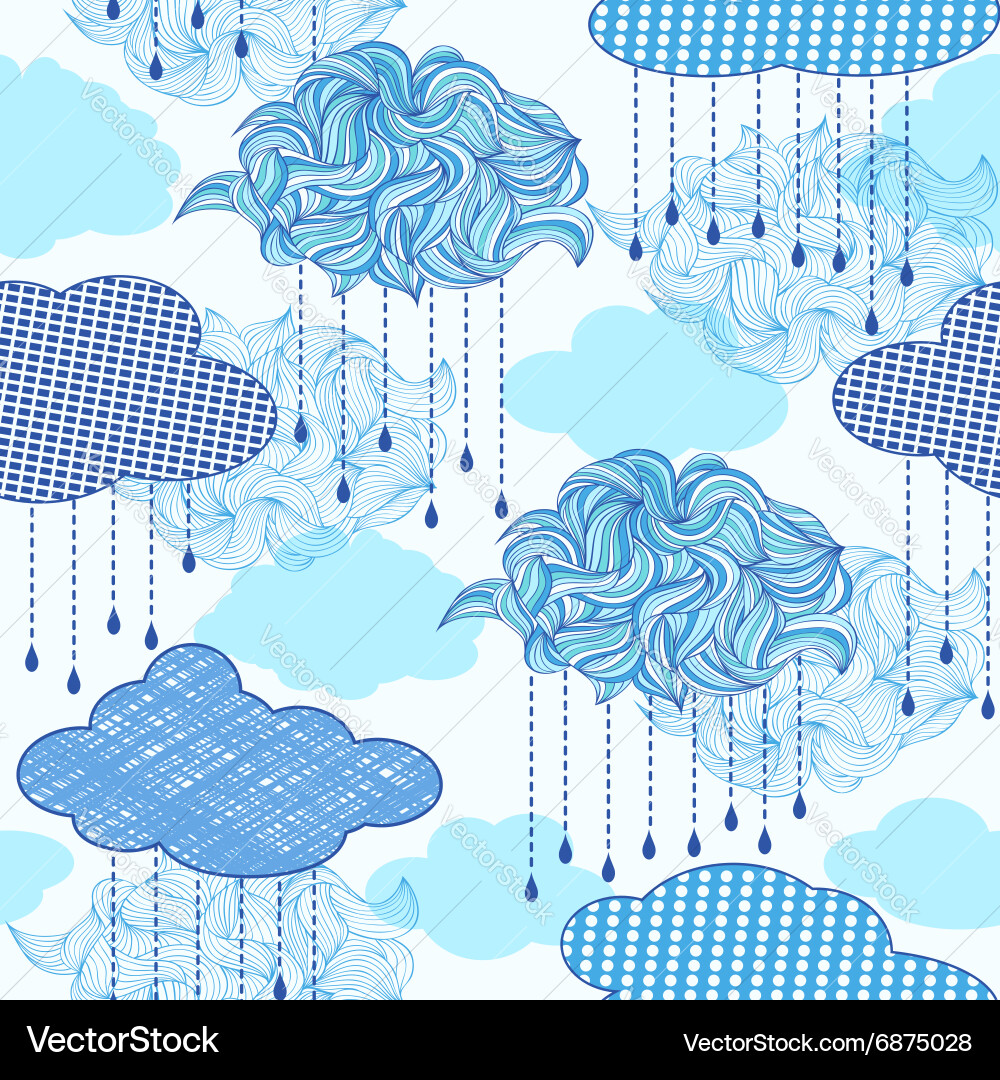 Abstract Raindrops and Clouds Pattern vector image