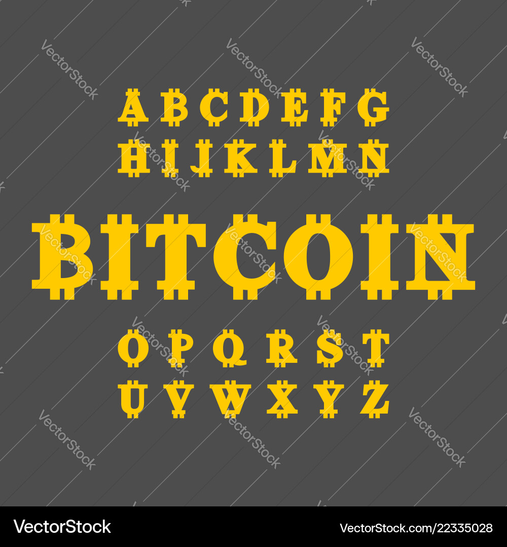 Bitcoin Cryptocurrency Alphabet – Royalty-Free Vector | VectorStock