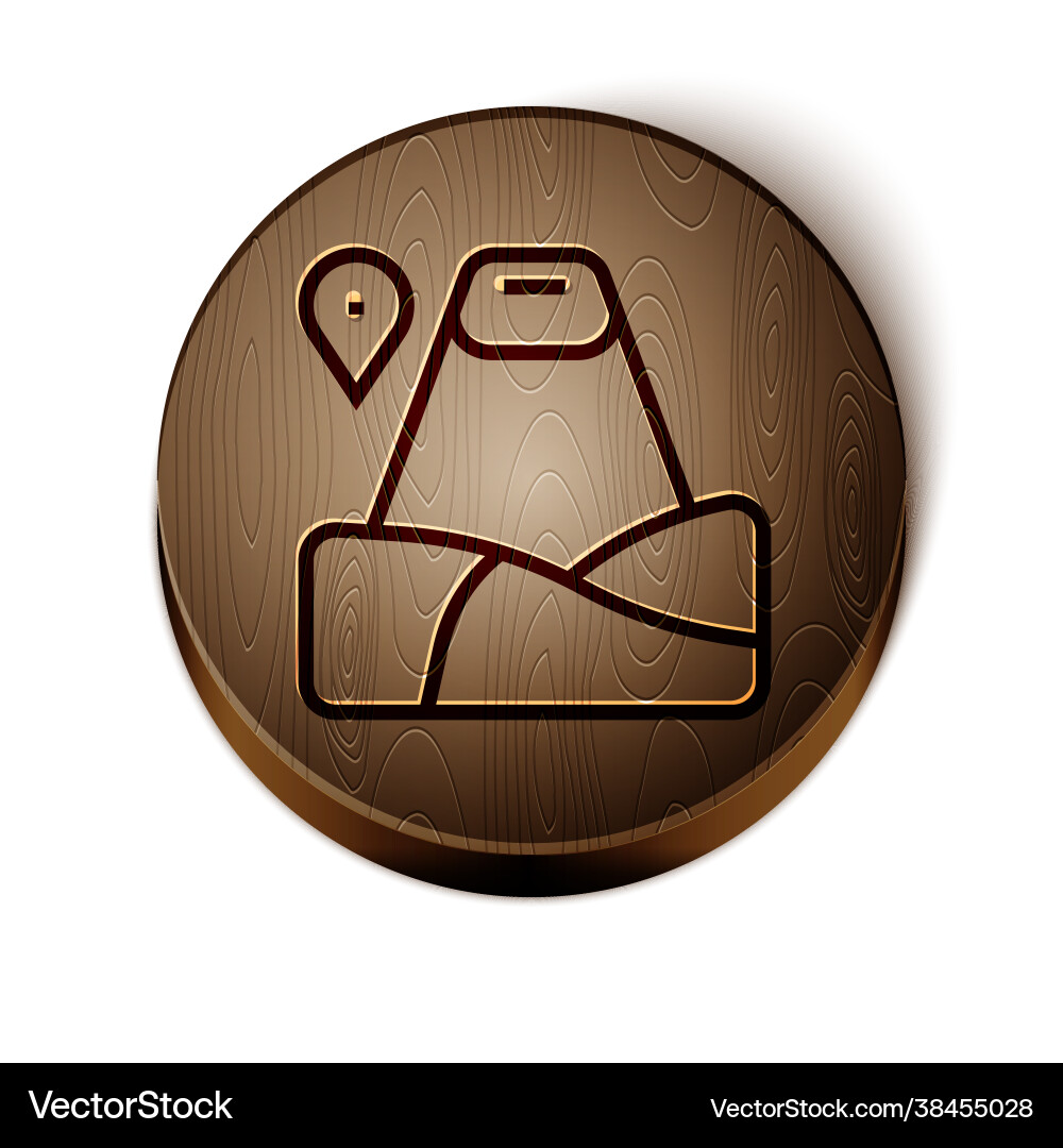 Brown line map pointer with mountain icon isolated Brown line map pointer with mountain icon isolated vector image