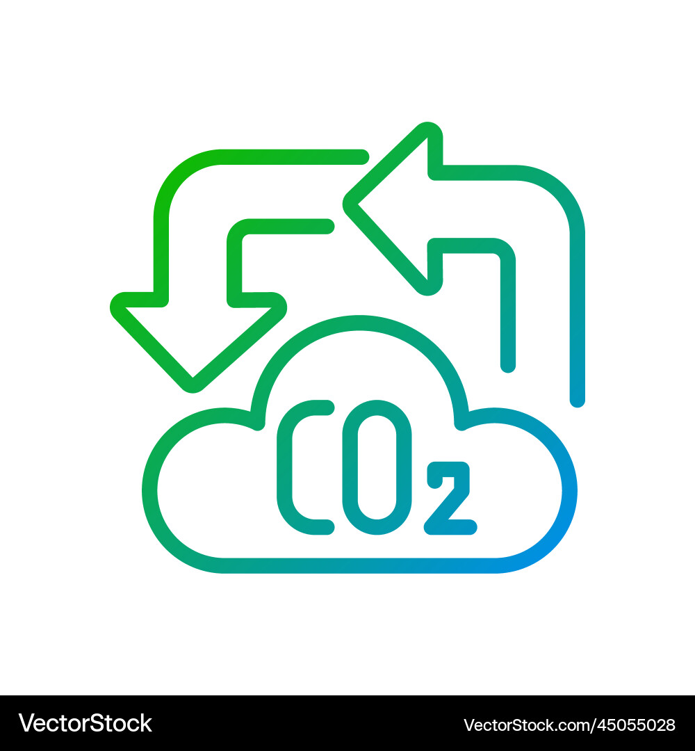 Carbon cycle pixel perfect gradient linear icon vector image