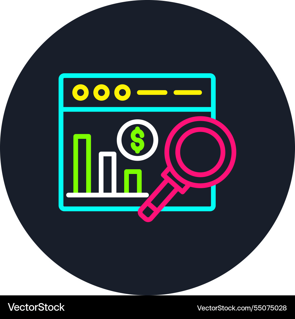 Data analysis line multi color icon vector image