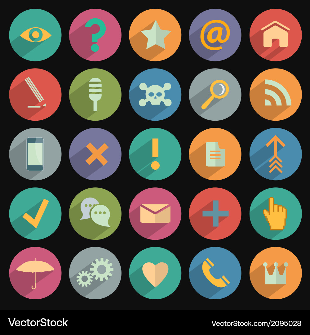 Different flat icons for web and mobile vector image