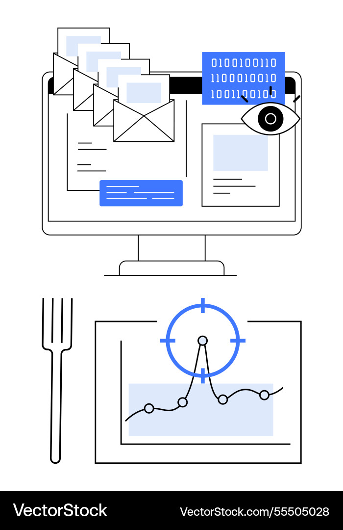 Digital communication and analytics visualization vector image