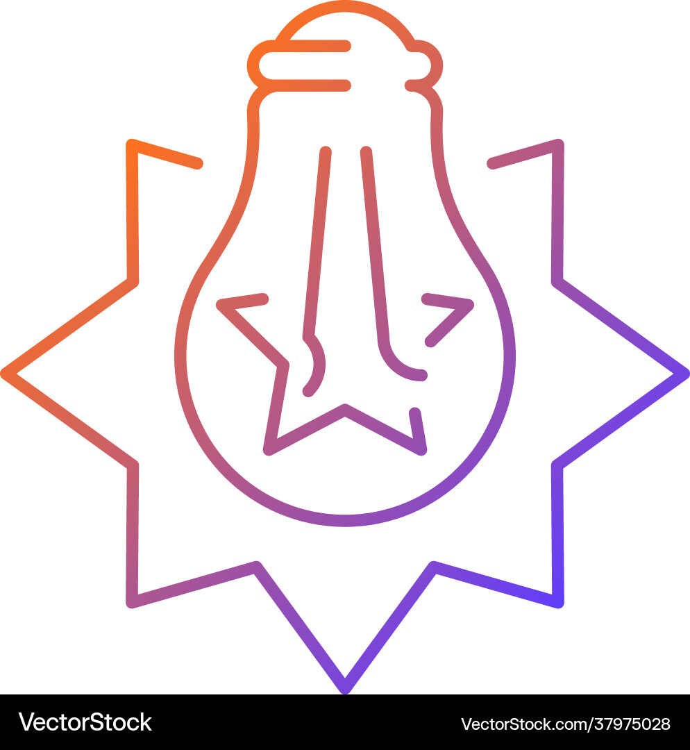 Exploding light bulb gradient linear icon Vector Image