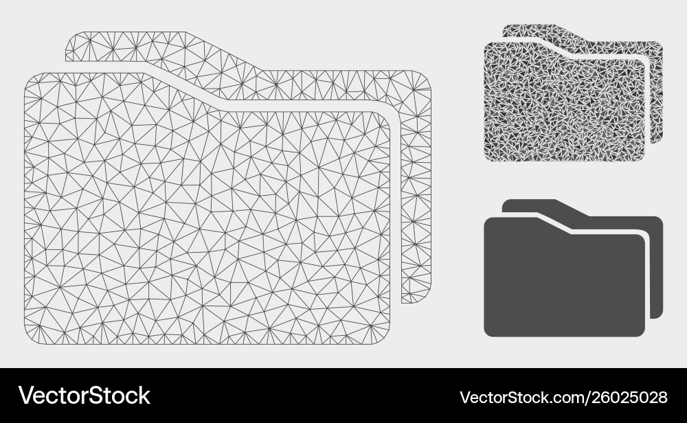 Folders mesh network model and triangle Folders mesh network model and triangle vector image
