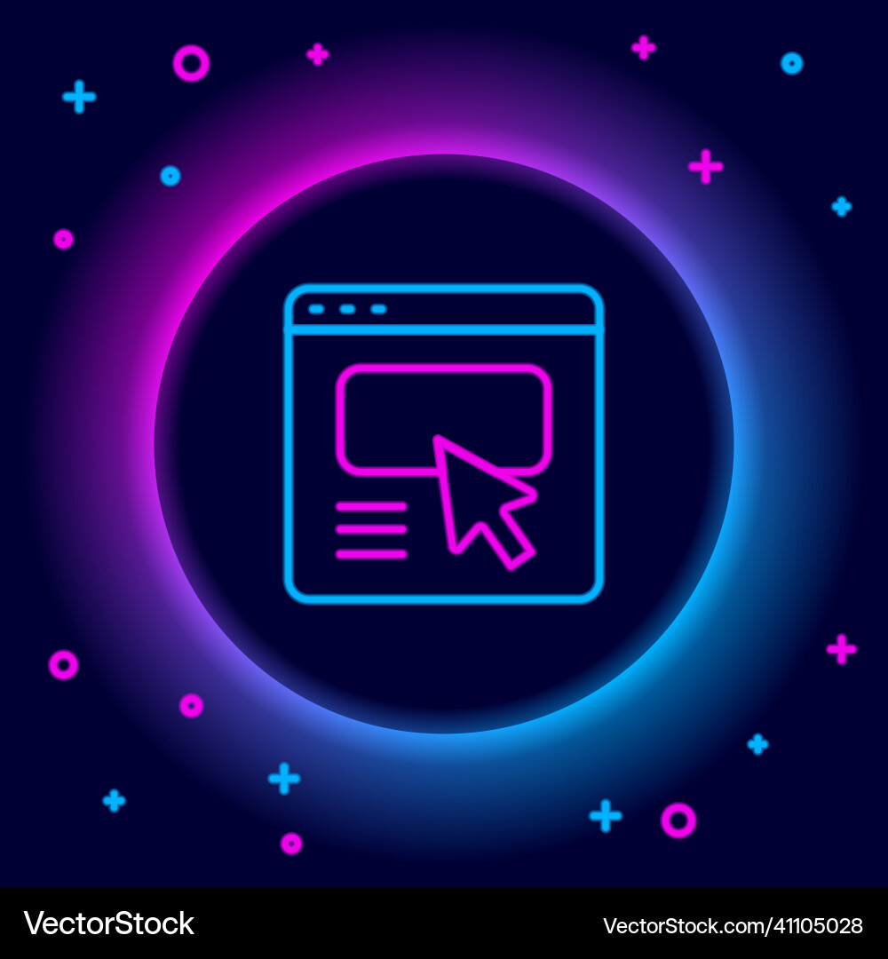 Glowing neon line ui or ux design icon isolated Glowing neon line ui or ux design icon isolated Vector Image