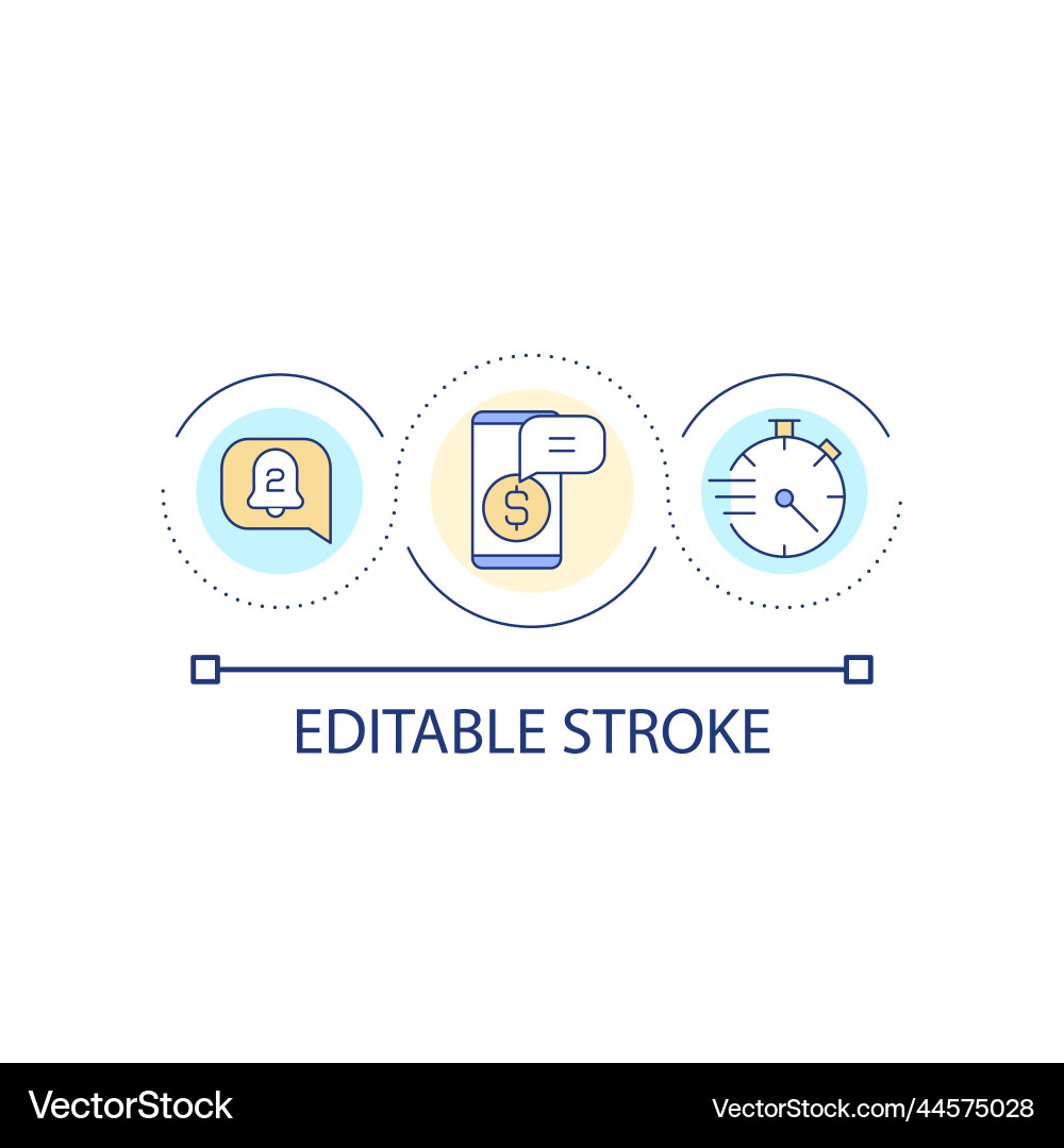 Instant push notifications loop concept icon vector image